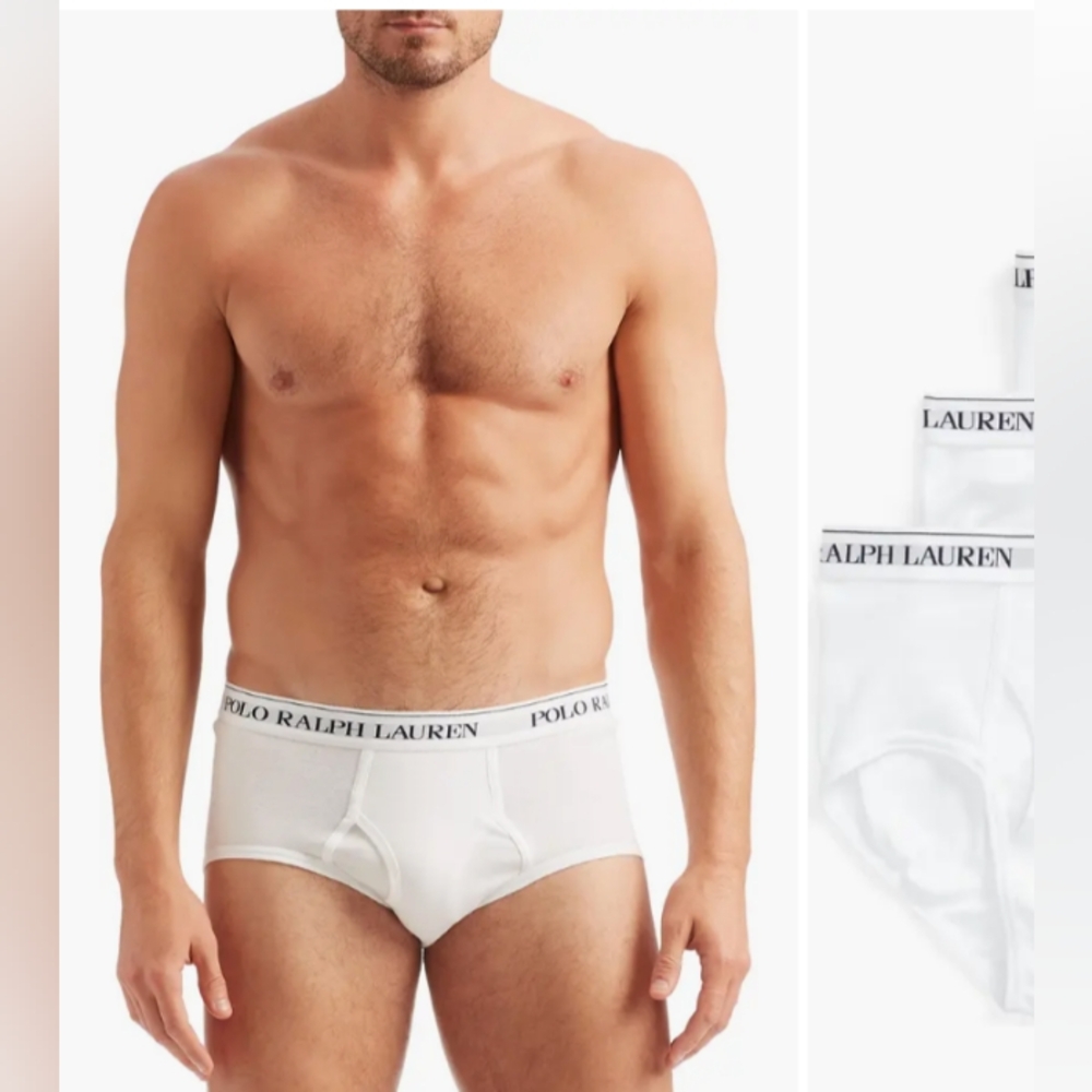 * Polo Ralph Lauren men's cotton Mid Rise briefs 2pack